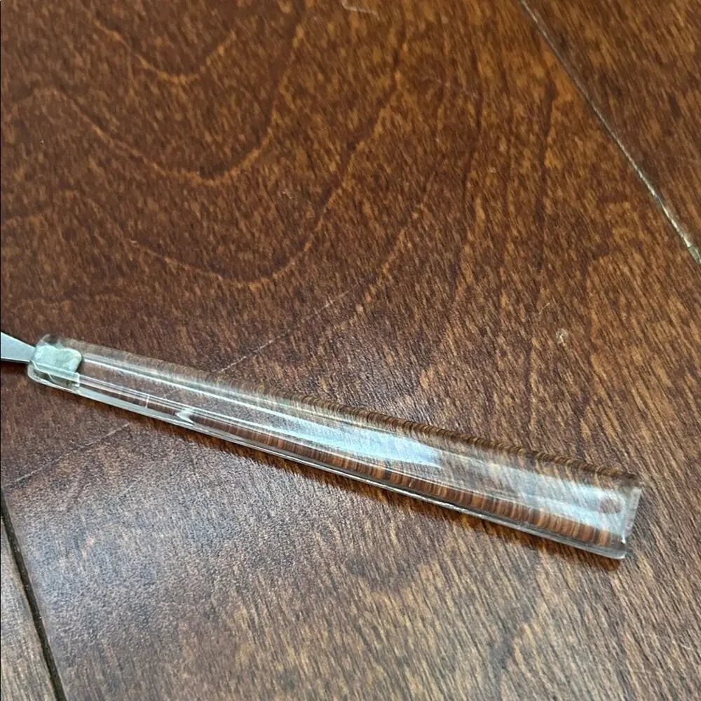 Vintage Set of 12 Clear Hors D’oeuvres Forks, Mid Century Modern Lucite Style